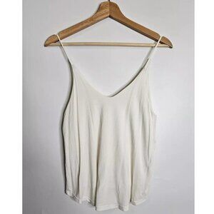 Mikey & Joey Flowy Swing Double Layer Tank Top White Women's Small